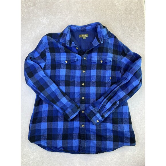 Gander Mountain Other - Gander Mountain Heavyweight Flannel Shirt Men's XLT Blue Plaid Cotton Shacket